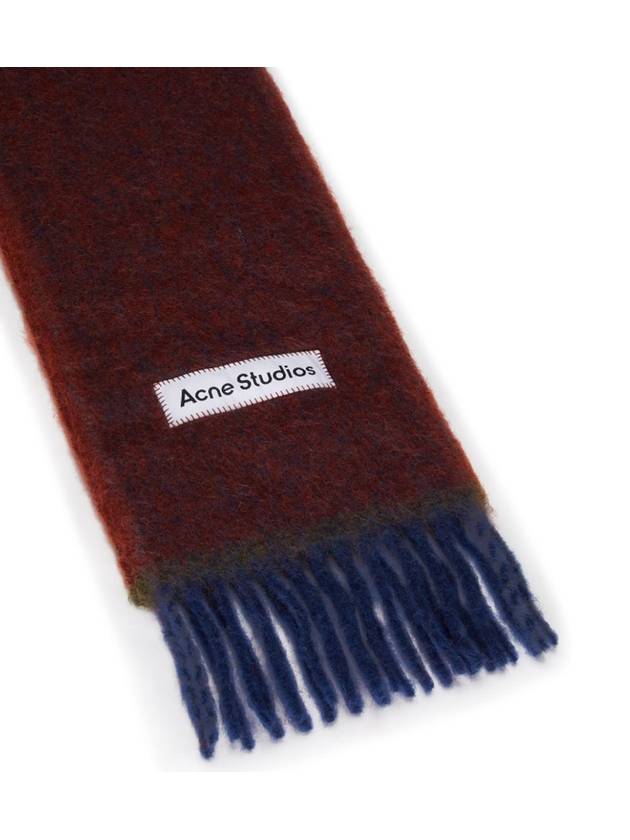 Mohair Wool Fringe Muffler Aubergine Blue - ACNE STUDIOS - BALAAN 4