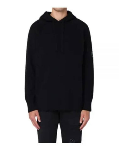 CP Company Lambswool Grs Hooded Knit Sweater 17CMKN149A 110149A 999 Waffle - CP COMPANY - BALAAN 1