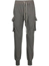 Mastodon Cut Cargo Pocket Cotton Track Pants Grey - RICK OWENS - BALAAN 1