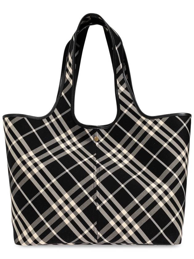 Check Medium Tote Bag Black - BURBERRY - BALAAN 2