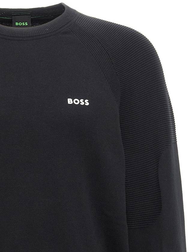 Perform X Crewneck Cotton Blend Sweatshirt Black - HUGO BOSS - BALAAN 4