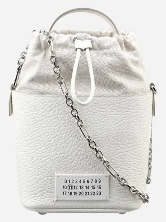 5AC Number Logo Texture Leather Bucket Bag Ivory - MAISON MARGIELA - BALAAN 2