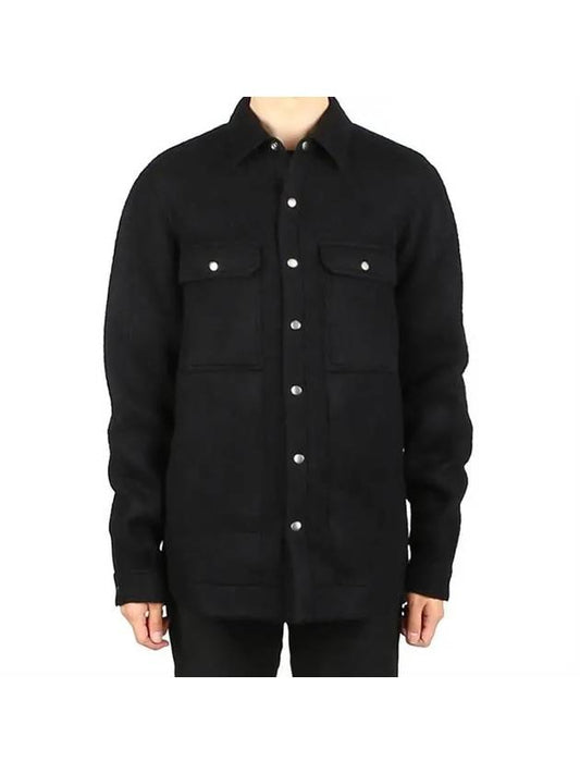 RU02B2729 WF 09 Long Sleeve Felt Overshirt - RICK OWENS - BALAAN.