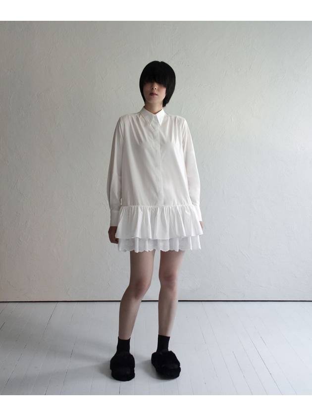 Ruffle Shirt Mini Dress WHITE Women s - RUBATI - BALAAN 2