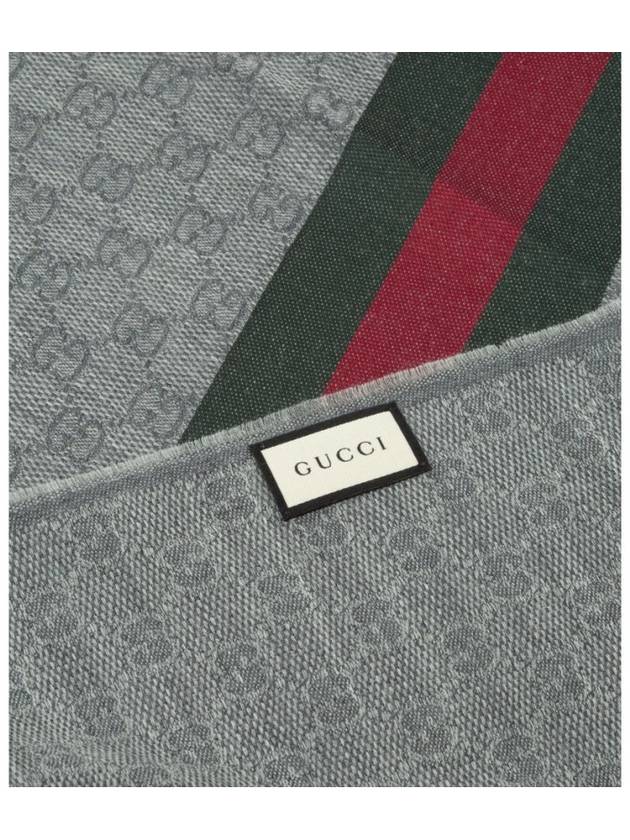 Web GG Two-Tone Muffler Grey - GUCCI - BALAAN 10