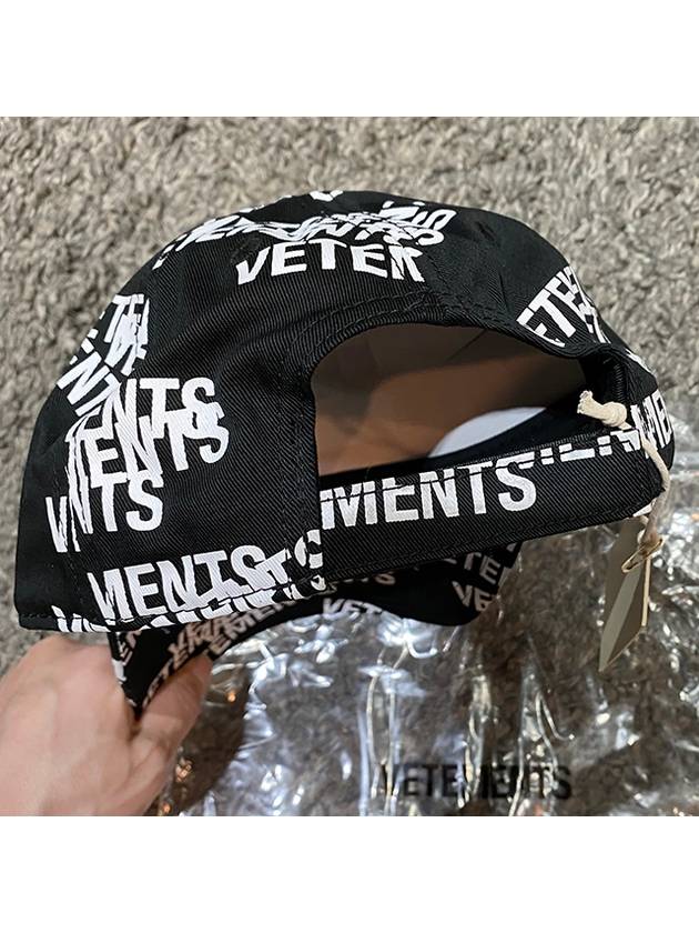 All-Over Logo Cotton Ball Cap Black - VETEMENTS - BALAAN 5