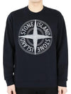 Garment Dyed Stitches Four Print Crewneck Sweatshirt Navy - STONE ISLAND - BALAAN 3