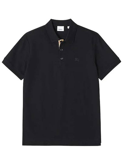 Men's Eddie Collar Short Sleeve Polo Shirt Black - BURBERRY - BALAAN 2