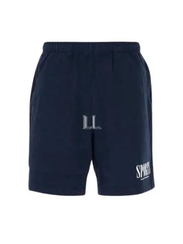 Logo Print Shorts Navy - SPORTY & RICH - BALAAN 2