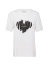 Heart Print Short Sleeve T-Shirt White - SAINT LAURENT - BALAAN 2