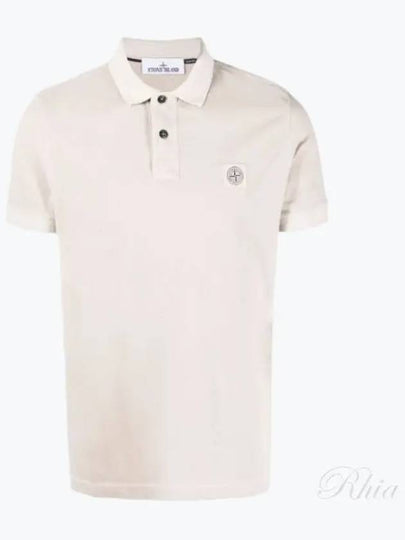 Men's Logo Patch Short Sleeve Polo Shirt Dove Grey - STONE ISLAND - BALAAN 2