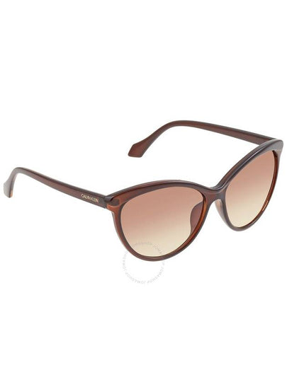 Calvin Klein Brown Cat Eye Ladies Sunglasses CK19534S 210 58 - CALVIN KLEIN - BALAAN 2