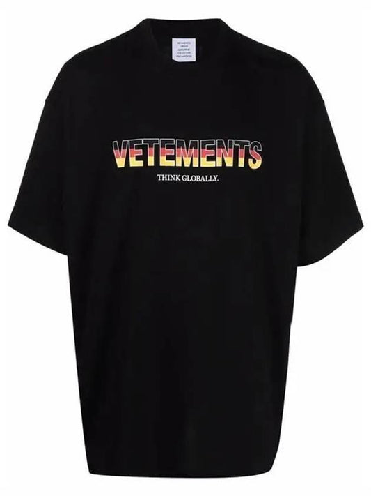 Logo Print Short Sleeve T-Shirt Black - VETEMENTS - BALAAN 1