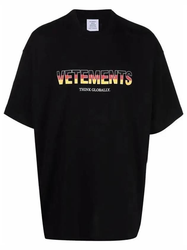 Logo Print Short Sleeve T-Shirt Black - VETEMENTS - BALAAN 1