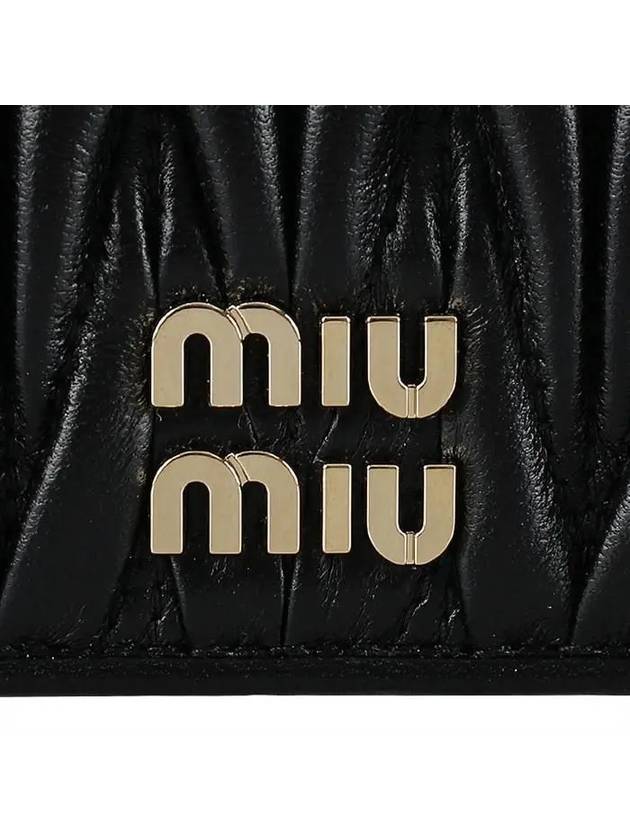 Matelasse Nappa Leather Card Wallet Black - MIU MIU - BALAAN 5