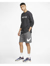 Sportswear Club Graphic Shorts Charcoal Heather - NIKE - BALAAN 7