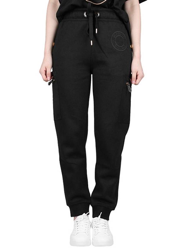 Cotton Blend Logo JoGGer Track Pants Black - BURBERRY - BALAAN.