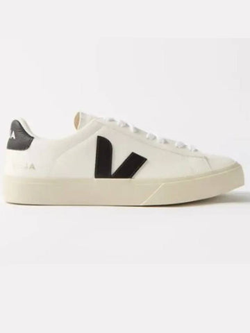 Campo Black V Logo Leather Sneakers White - VEJA - BALAAN 1