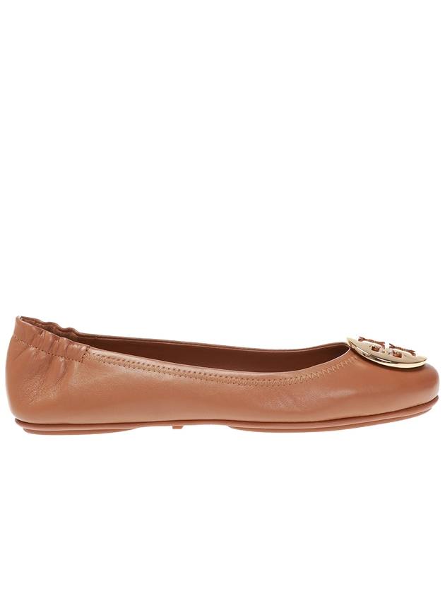 Tory Burch Leather Ballet Flats With Logo, Women's, Brown - TORY BURCH - BALAAN 1