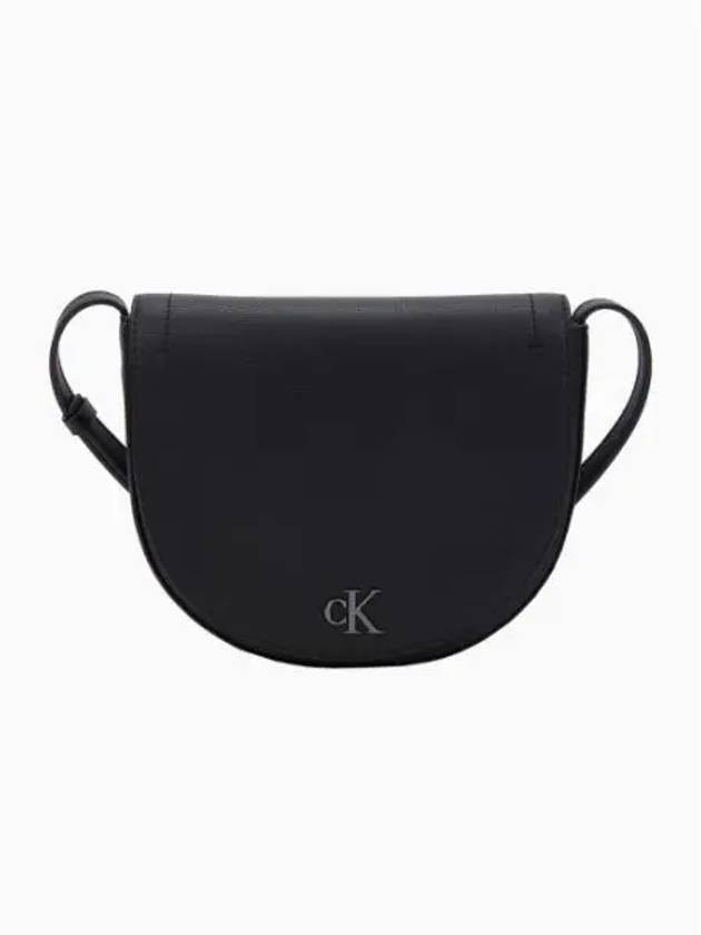 Jeans Minimal Monogram Saddle Cross Bag Black - CALVIN KLEIN - BALAAN 1