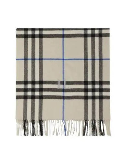 Check White Cashmere Scarf Lichen - BURBERRY - BALAAN 2