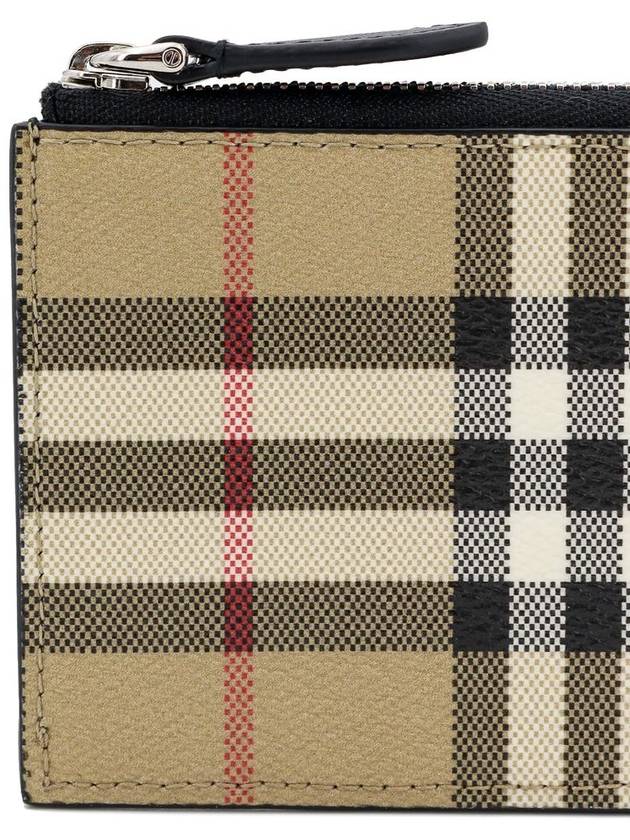 Vintage Check Leather Card Wallet Beige - BURBERRY - BALAAN 4