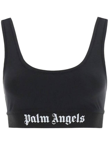 Women's Logo Pattern Sports Bra Black - PALM ANGELS - BALAAN 1