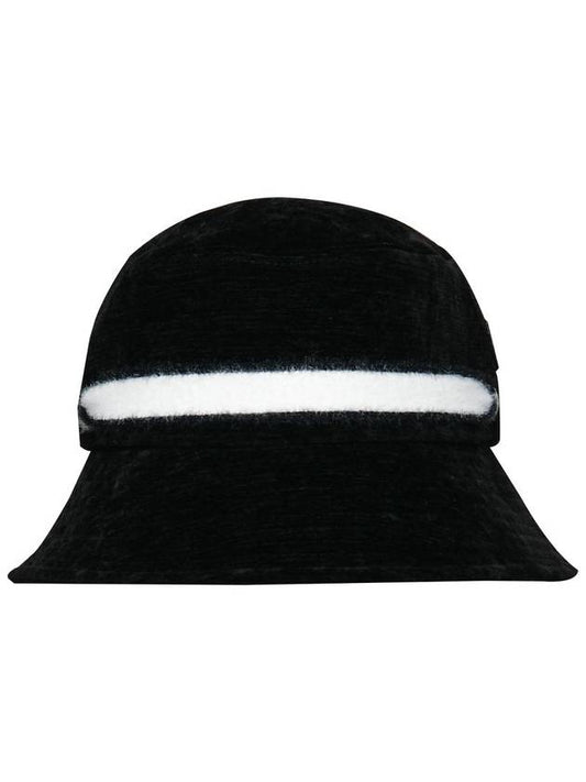 Crochet Type Wool Angora Tape Ribbon Decoration Black Bucket Hat DO6232AH90 - DOYOUKNOWMC GOLF WEAR - BALAAN 1