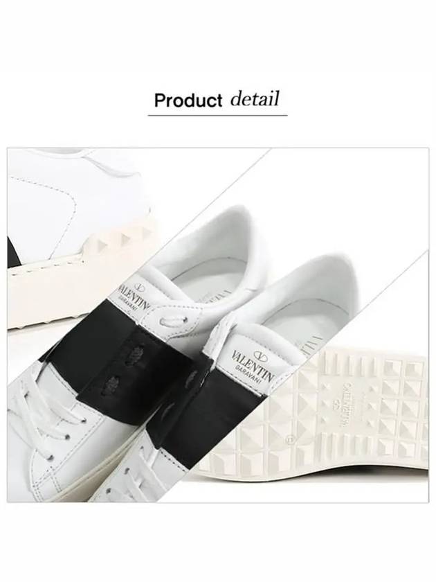 Hidden Strap Rockstud Low Top Sneakers White Black - VALENTINO - BALAAN 8