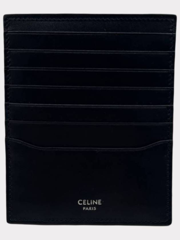 Silver Logo Vertical Card Wallet Black - CELINE - BALAAN 3