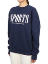 Graphic Print Cotton Sweatshirt Navy - SPORTY & RICH - BALAAN 3