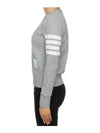 Engineered 4 Bar Stripe Loopback Jersey Knit Crewneck Sweatshirt Light Grey - THOM BROWNE - BALAAN 4