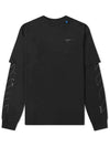 Diag Unfinished Long Sleeve T-Shirt Black - OFF WHITE - BALAAN 3