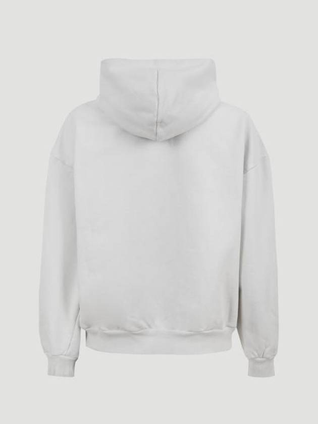 Embroidered Logo Hoodie Zip-Up Grey - BALENCIAGA - BALAAN 3