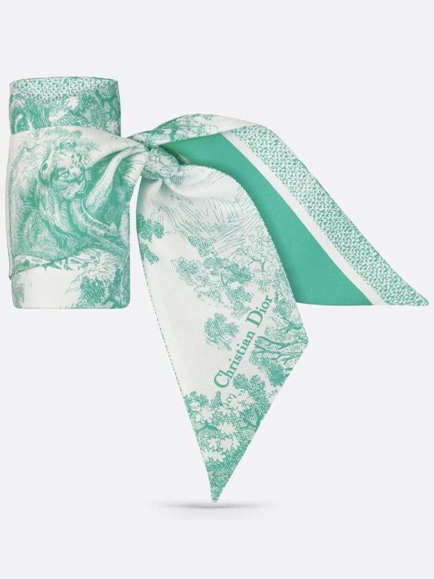 Toile de Jouy Sauvage Mitzah Silk Twill Scarf Aquamarina - DIOR - BALAAN 4