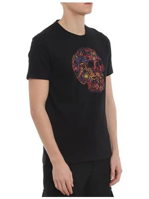 Skull Skull Printing Short Sleeve T-Shirt Black - ALEXANDER MCQUEEN - BALAAN 4