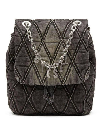 Charm D Small Backpack Black - DIESEL - BALAAN 1