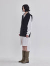 Lapel Collar Develop Design Wool Vest Black - LIE - BALAAN 5