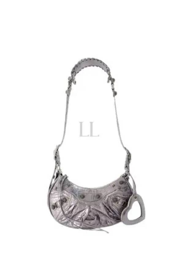 Metallic Le Cagol XS Lambskin Shoulder Bag Silver - BALENCIAGA - BALAAN 2