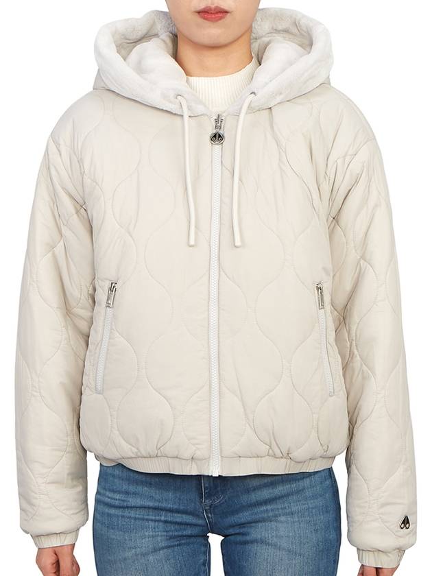 Women's Reversible Quilted Eaton Fur Jacket White - MOOSE KNUCKLES - BALAAN 8