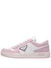 Downtown Perforated Leather Low Top Sneakers Pink - PRADA - BALAAN 4