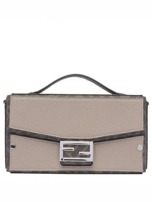 Soft Trunk Baguette Leather Cross Bag Beige - FENDI - BALAAN 1