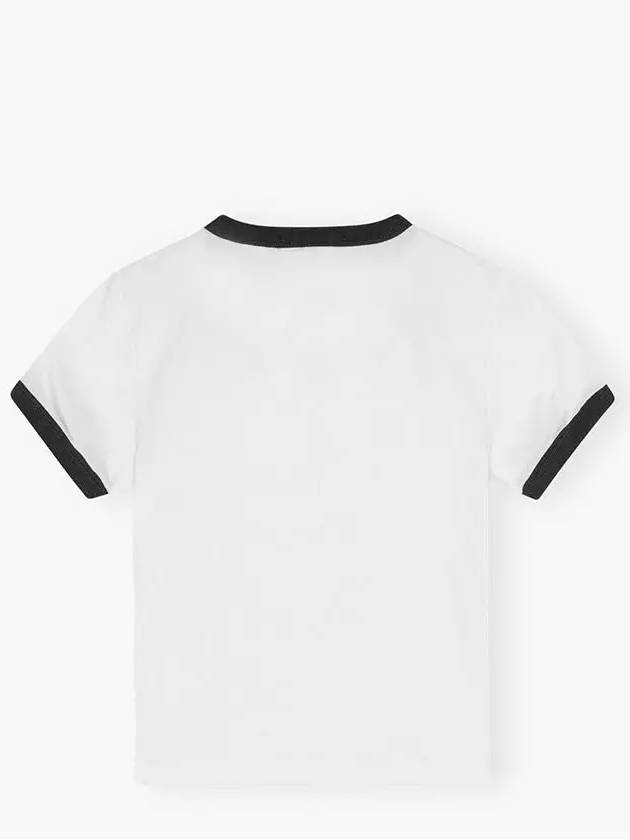 Basic Jersey Bear Print Short Sleeve T-Shirt White - GANNI - BALAAN 3