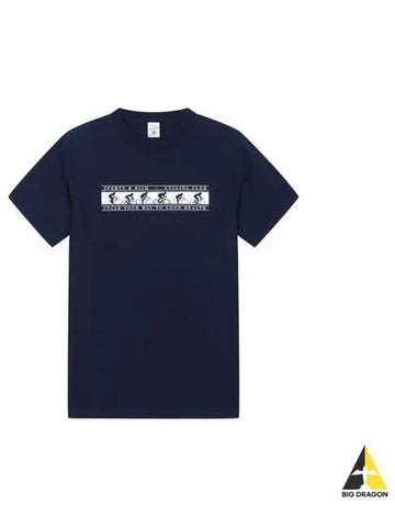 Cycle club short sleeve t shirt navy - SPORTY & RICH - BALAAN 1