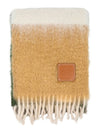 Striped Mohair Wool Muffler Avocado Green - LOEWE - BALAAN 3