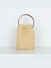 Teen Drawstring Raffia Calfskin Bucket Bag Natural Tan - CELINE - BALAAN 4