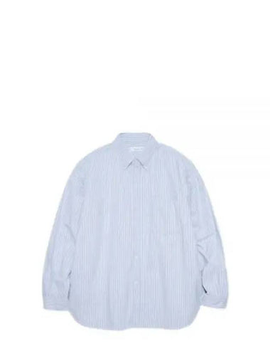 Button Down Stripe Wind Shirt Sax SUGF352 SX - NANAMICA - BALAAN 1