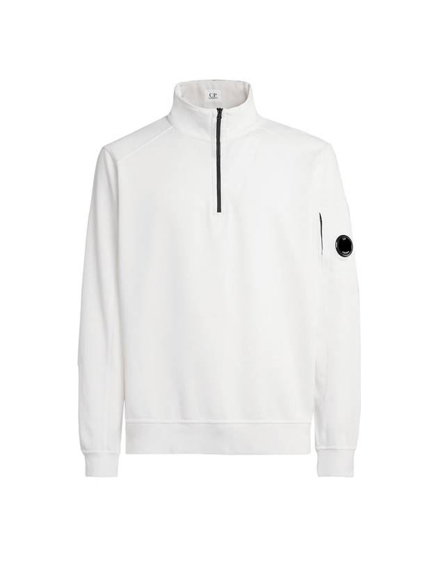 Light Fleece Half Zip-Up Sweatshirt White - CP COMPANY - BALAAN 1