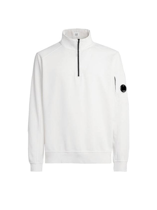 Light Fleece Half Zip-Up Sweatshirt White - CP COMPANY - BALAAN 1