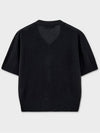 Linen layered crop cardigan black - NOIRER FOR WOMEN - BALAAN 4